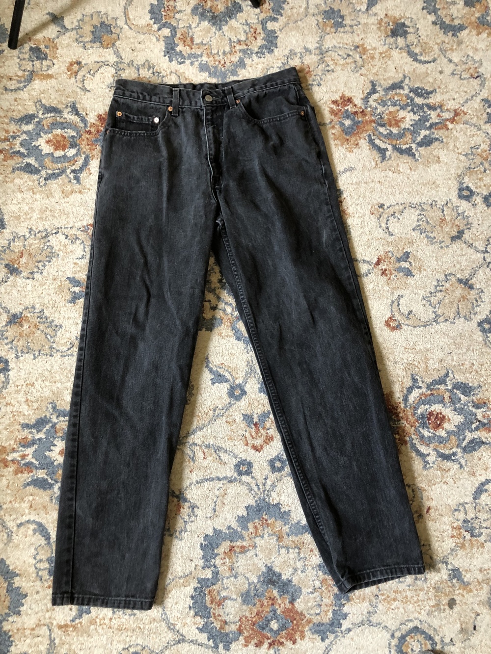 Levis 550 Jeans Mens 34x32 Black Relaxed Fit Tapered Leg Denim Classic Pants